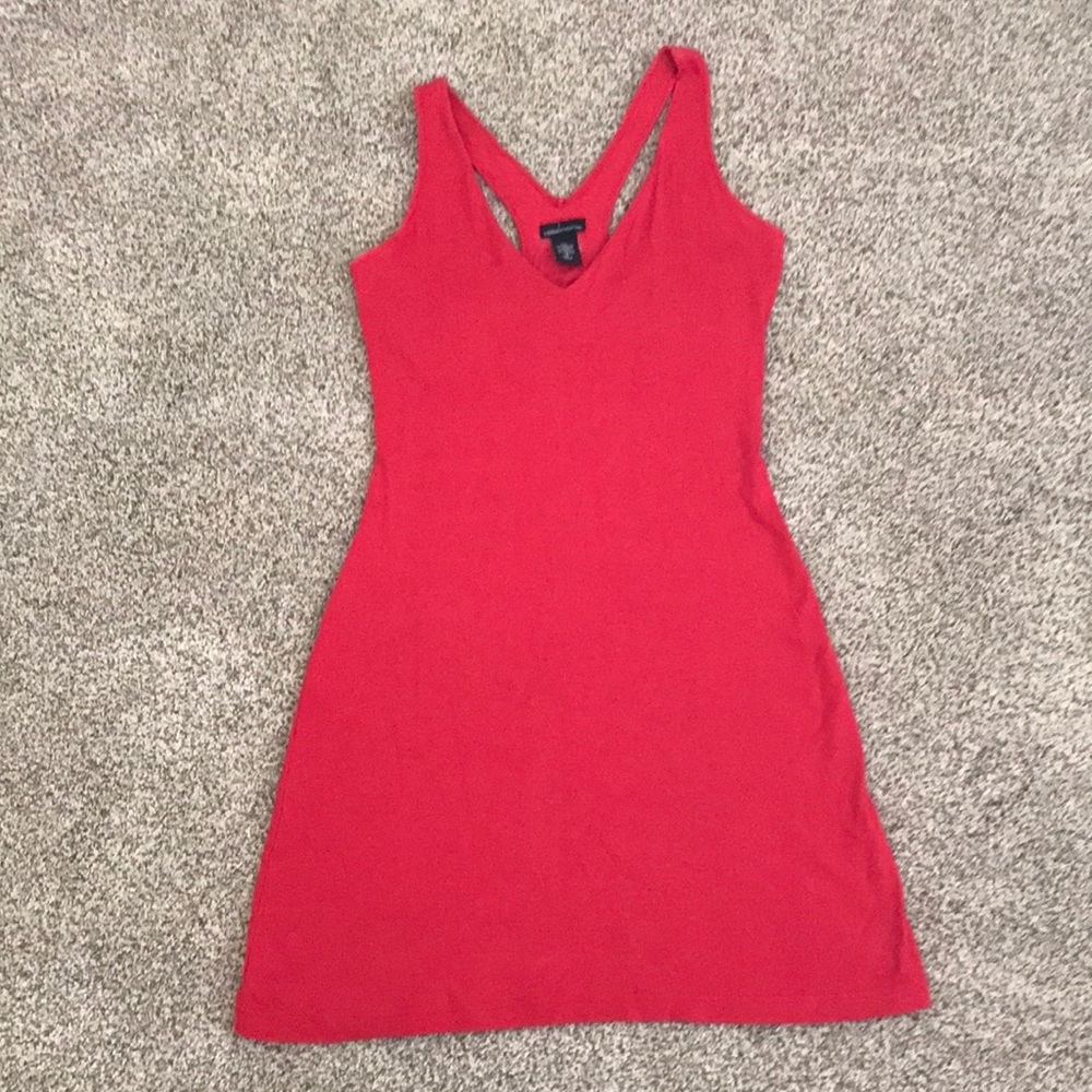 Racer back red dress with bra shelf